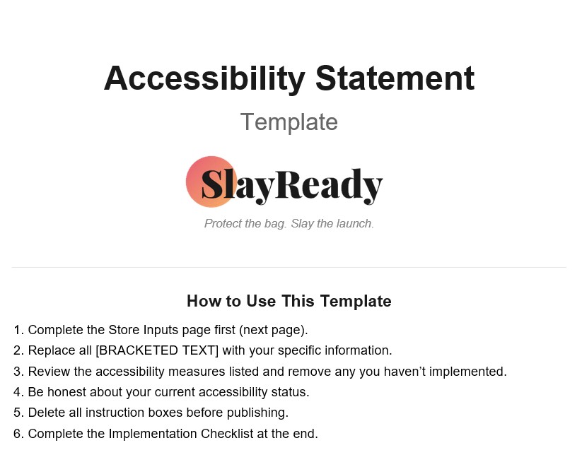 Accessibility Statement Template